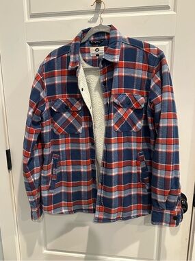 Fayettechill Sherpa Lined Flannel Shirt Jacket Shacket